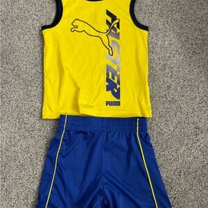 Puma Yellow and Blue Matching Set Athletic Tank Top